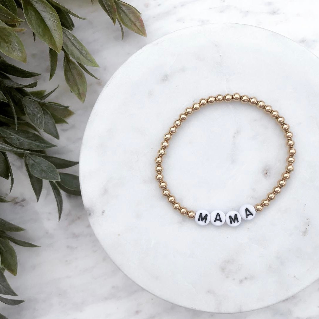 4mm Personalized Maya Bracelet- Gold Filled