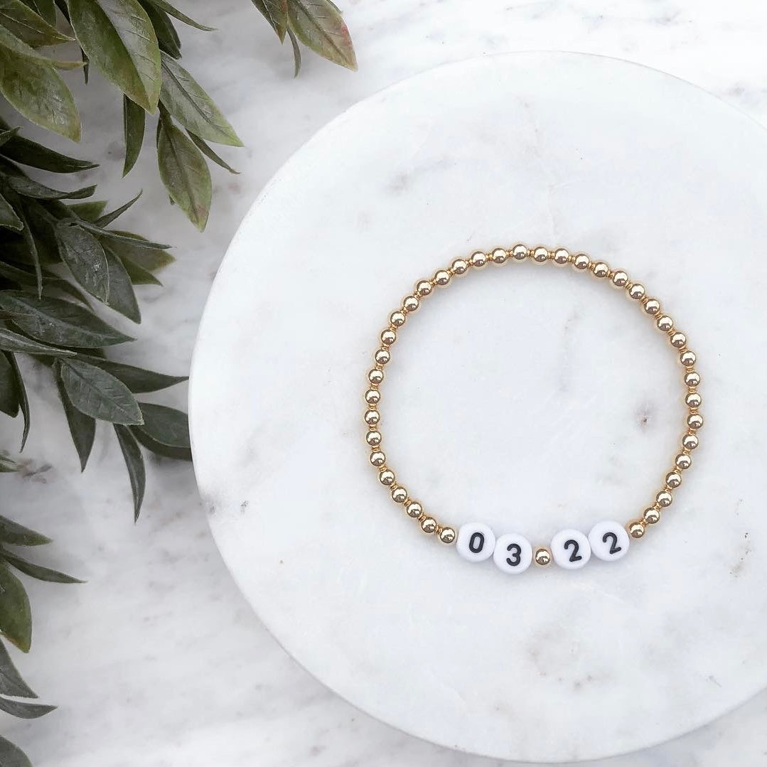4mm Personalized Maya Bracelet- Gold Filled