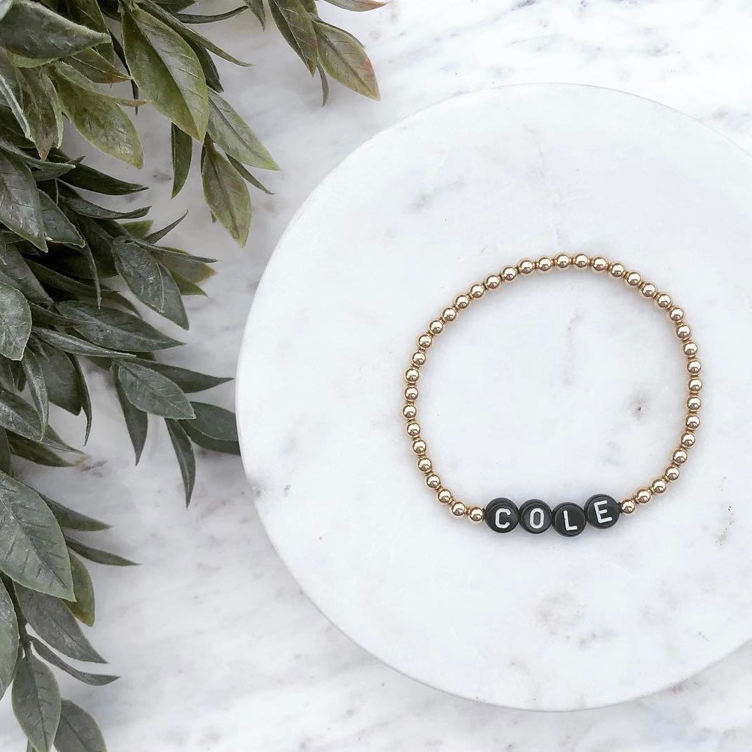 4mm Personalized Maya Bracelet- Gold Filled