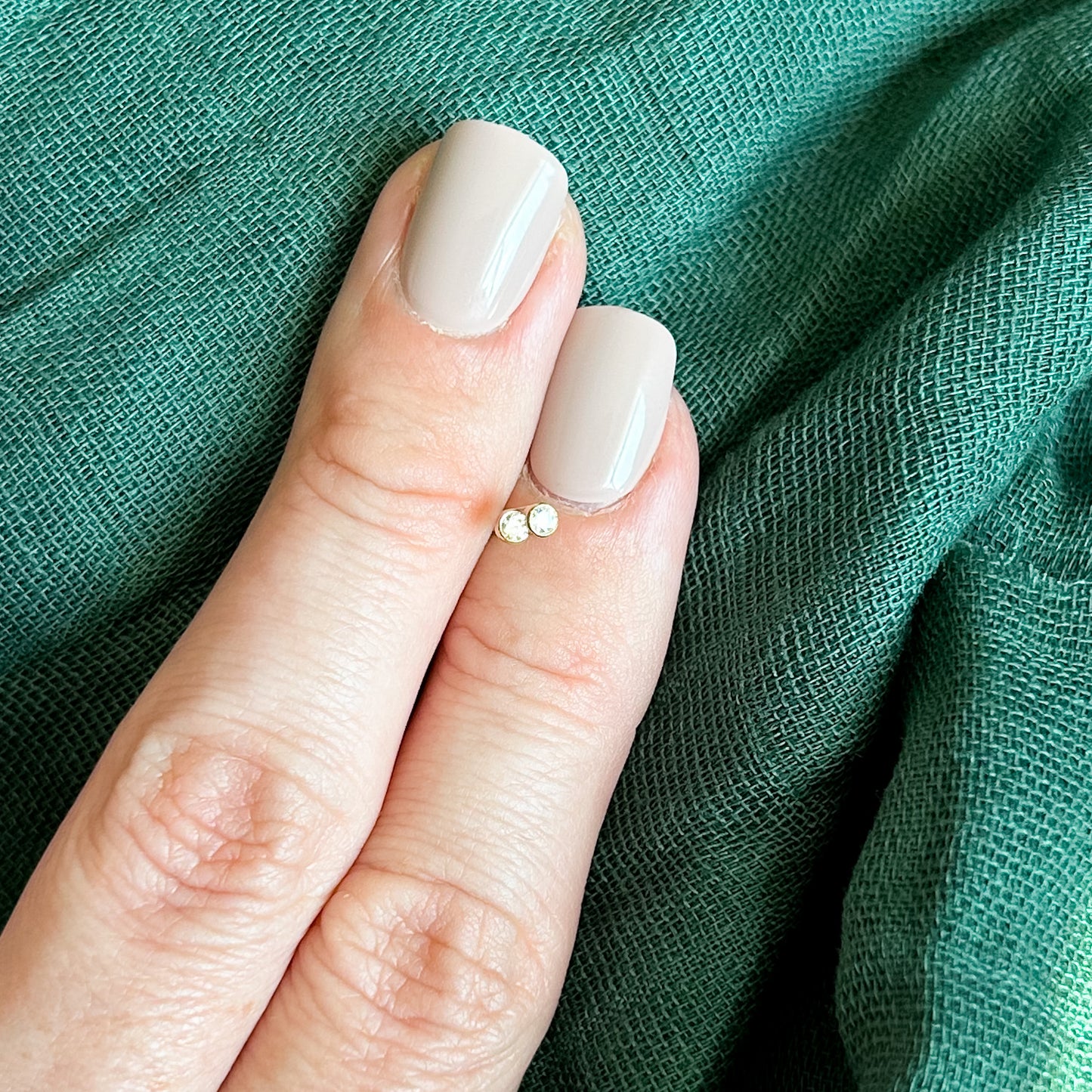 2mm CZ Bezel Stud Earrings