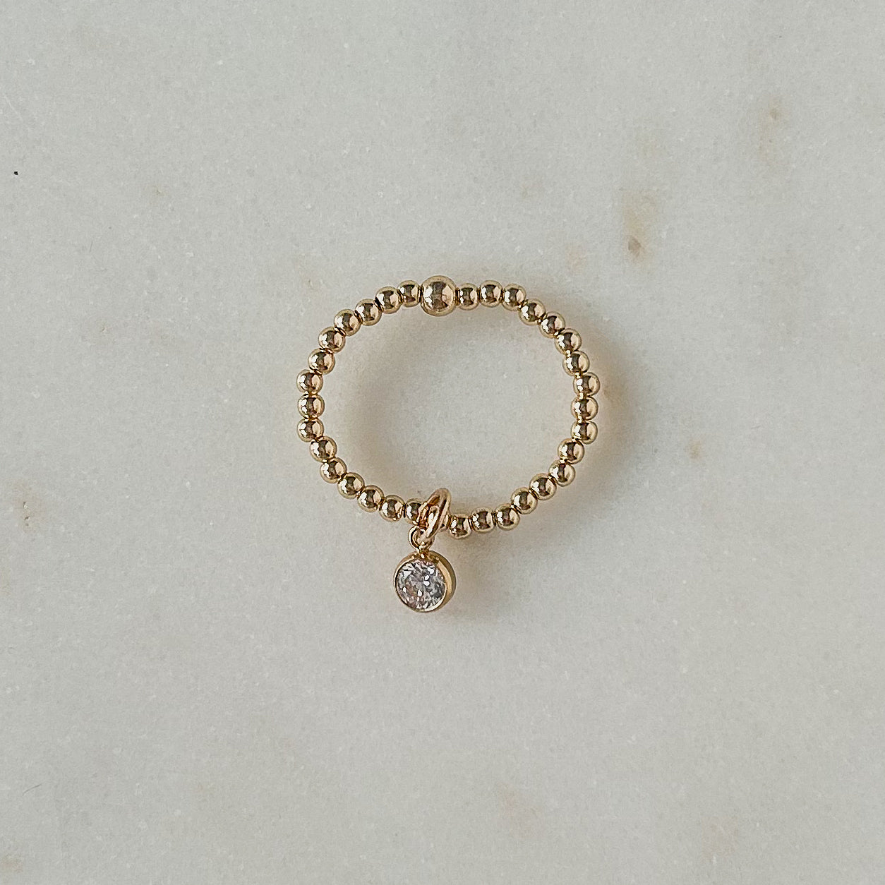 2mm Maya Ring with CZ Charm