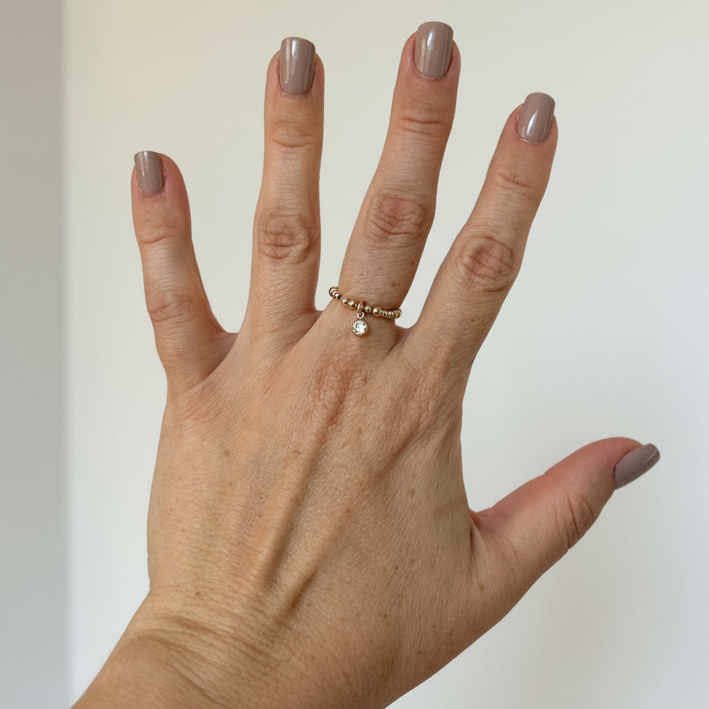 Icon Ring with CZ Charm