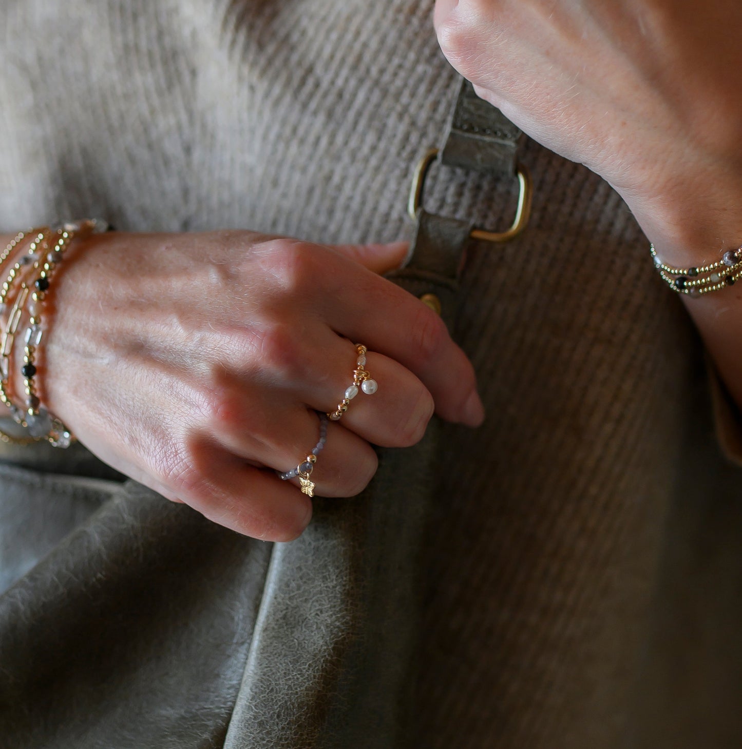 Mila Ring with Pearl Charm