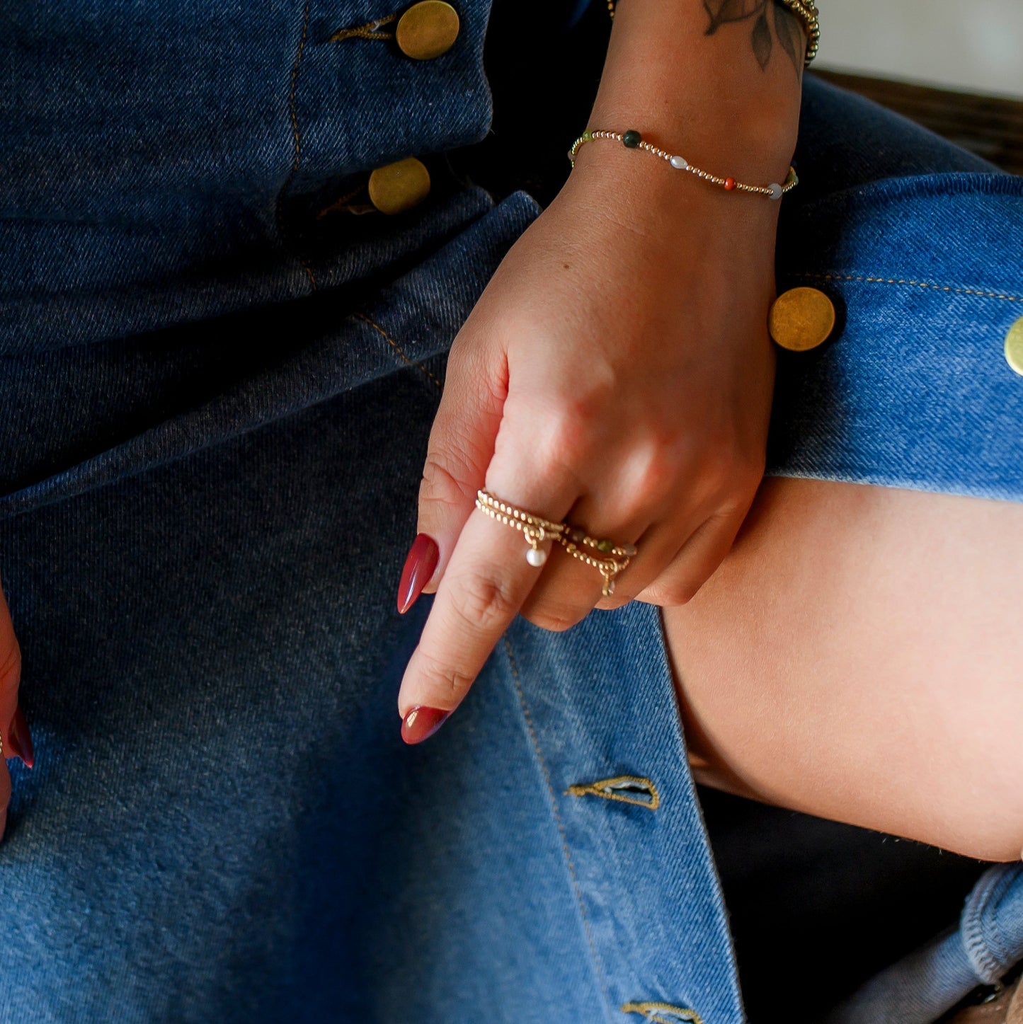 Maya Ring with Pearl Charm