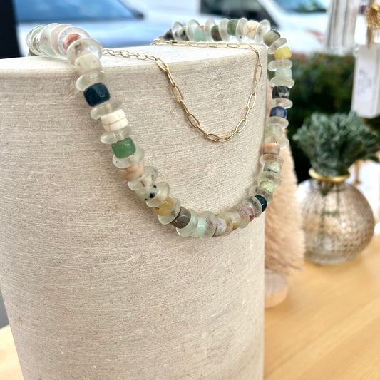 Gemstone and Glass Necklace