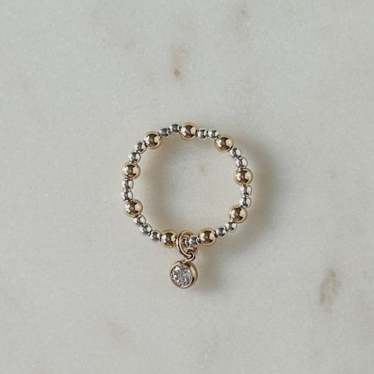 Icon Ring with CZ Charm