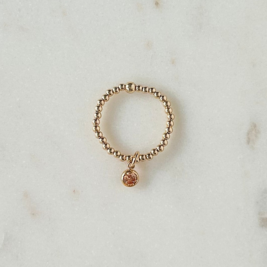 2mm Maya Ring with Topaz CZ Charm