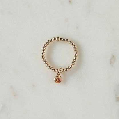 2mm Maya Ring with Topaz CZ Charm