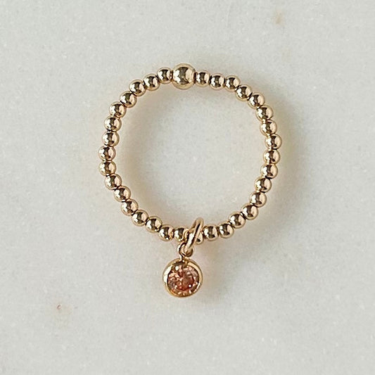 2mm Maya Ring with Topaz CZ Charm