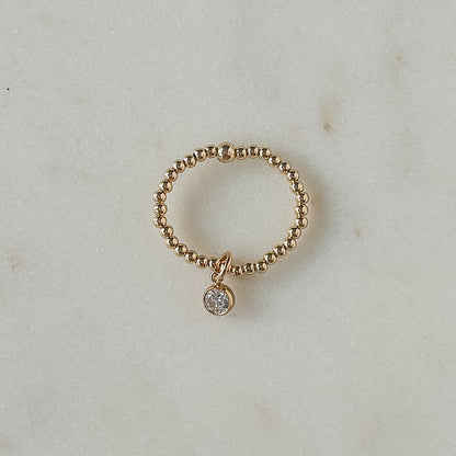 2mm Maya Ring with CZ Charm