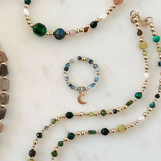 Kaiya Ring with Moon Charm