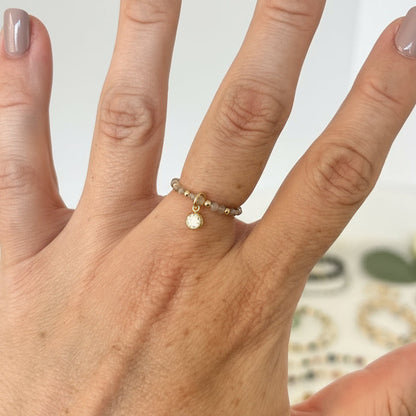 Elara Ring with CZ Charm