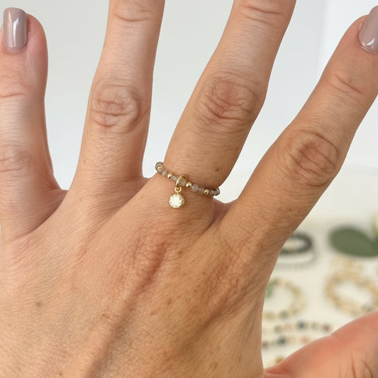 Elara Ring with CZ Charm