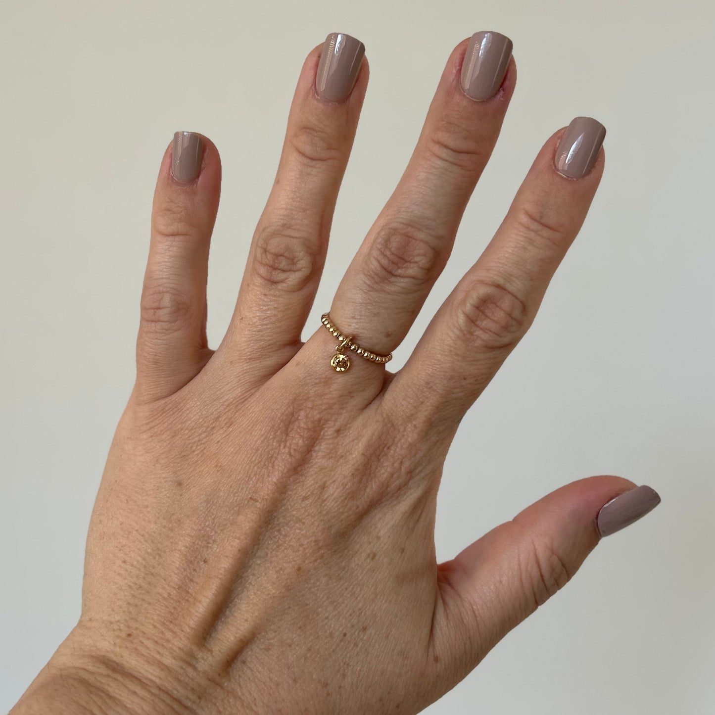 2mm Maya Ring with Topaz CZ Charm