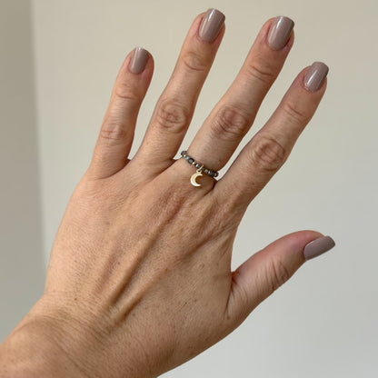 Kaiya Ring with Moon Charm