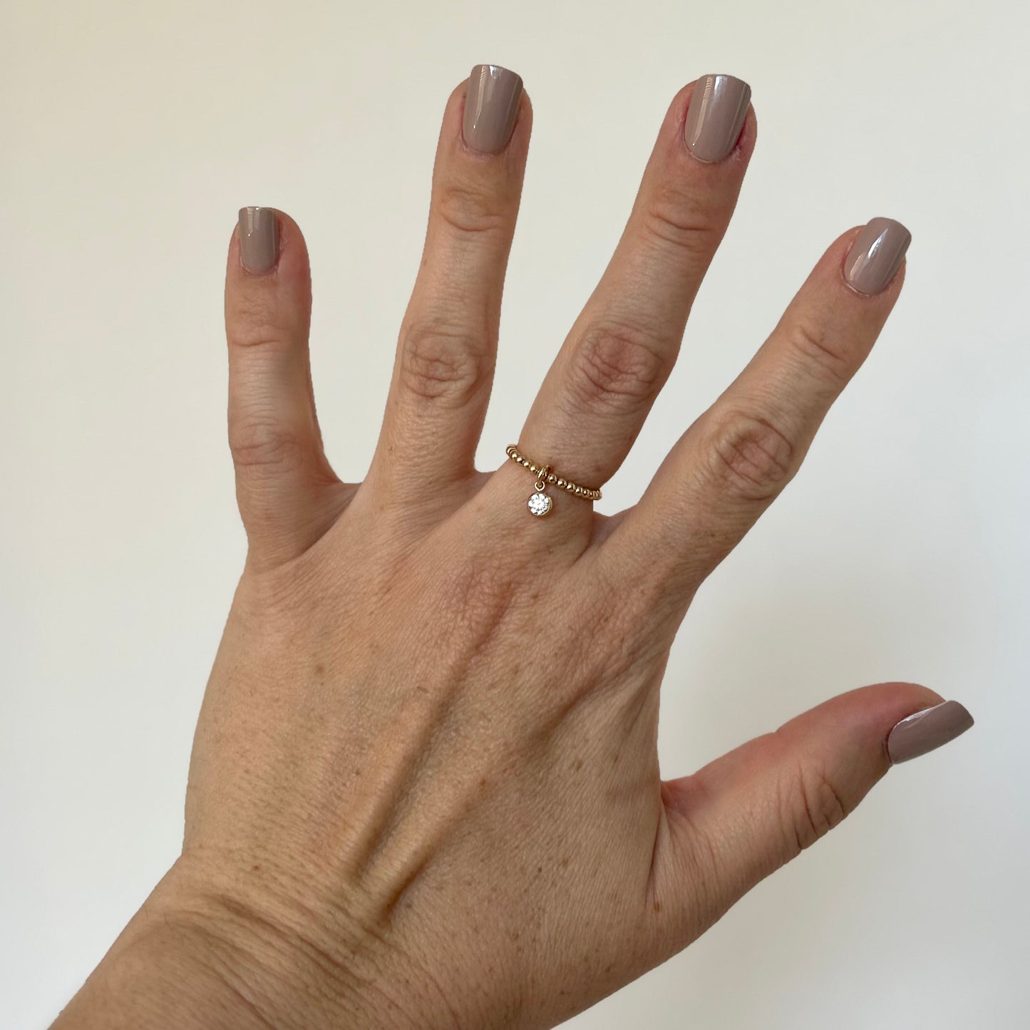 2mm Maya Ring with CZ Charm