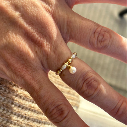 Mila Ring with Pearl Charm
