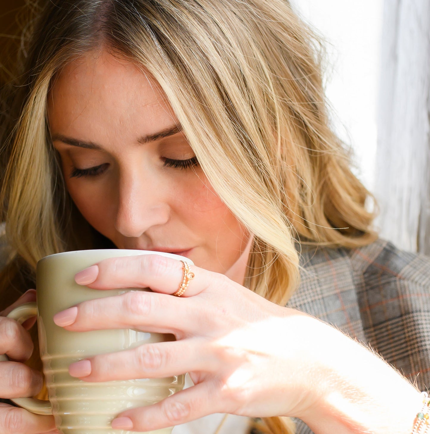 2mm Maya Ring with Topaz CZ Charm