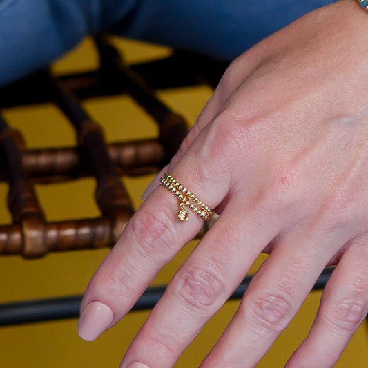 2mm Maya Ring with Topaz CZ Charm