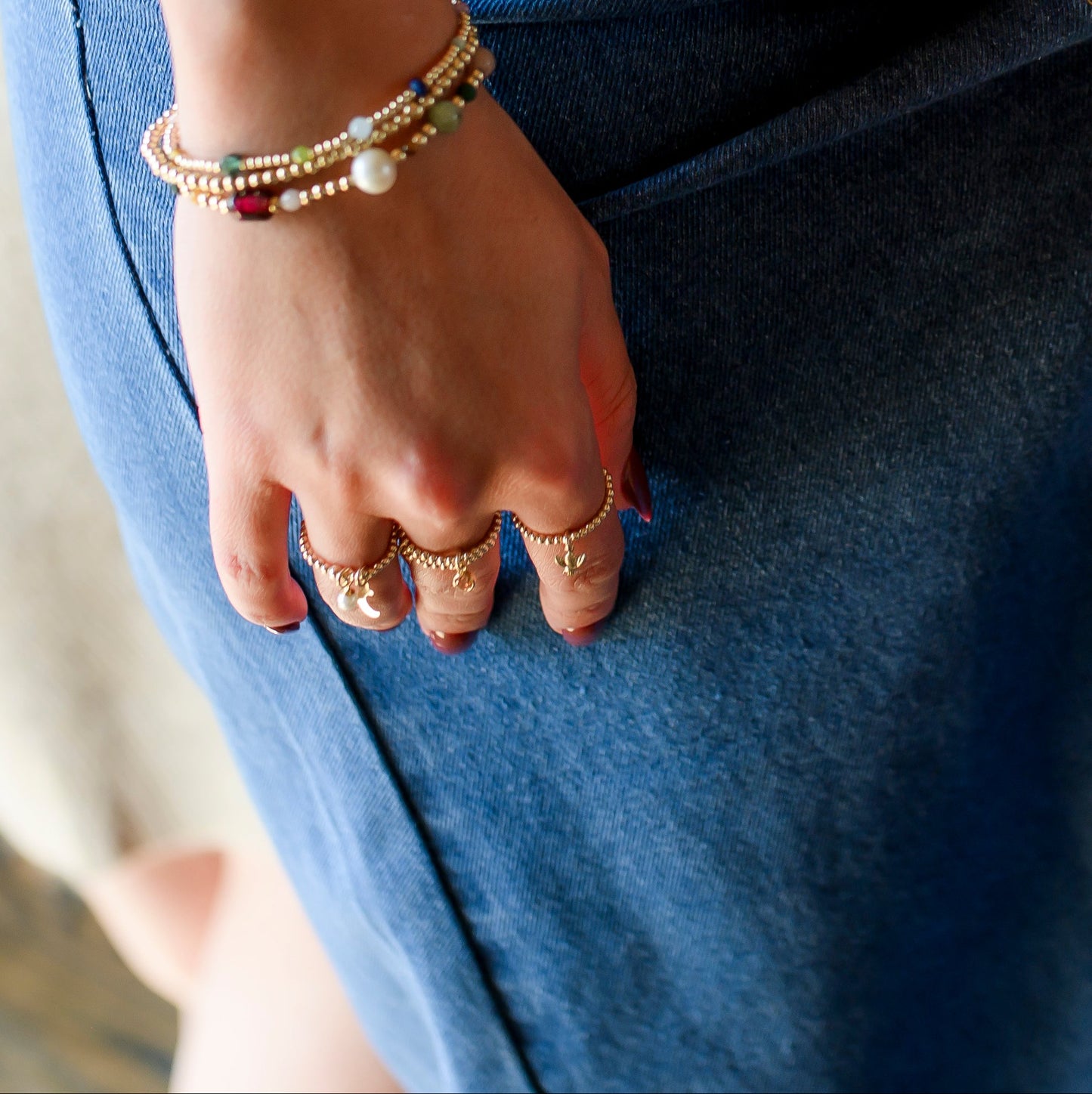 Maya Ring with Bee Charm